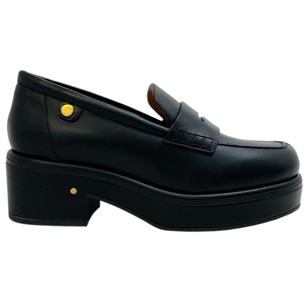 Laurence Dacade Ivone Black Leather Chunky Loafers Made in Italy